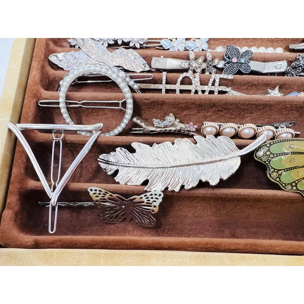 Vintage Silver & Gold Tone Hair Accessory Butterfly Clip, Pins Floral Combs 30pc